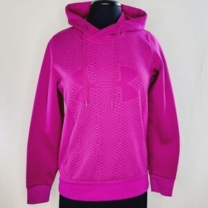 Under Armour Pull-Over Hoodie Large Tonal Logo Coldgear Semi Fitted - Size Small